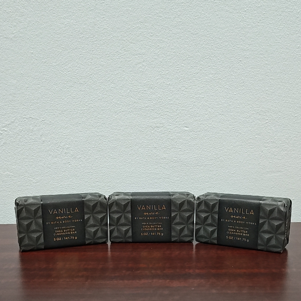 Bath & Body Works VANILLA NOIR 3 Piece Bar Soap Bundle Set